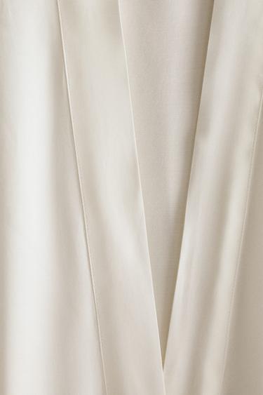 SATEEN DRESSING GOWN - Ecru by Zara - Image 4