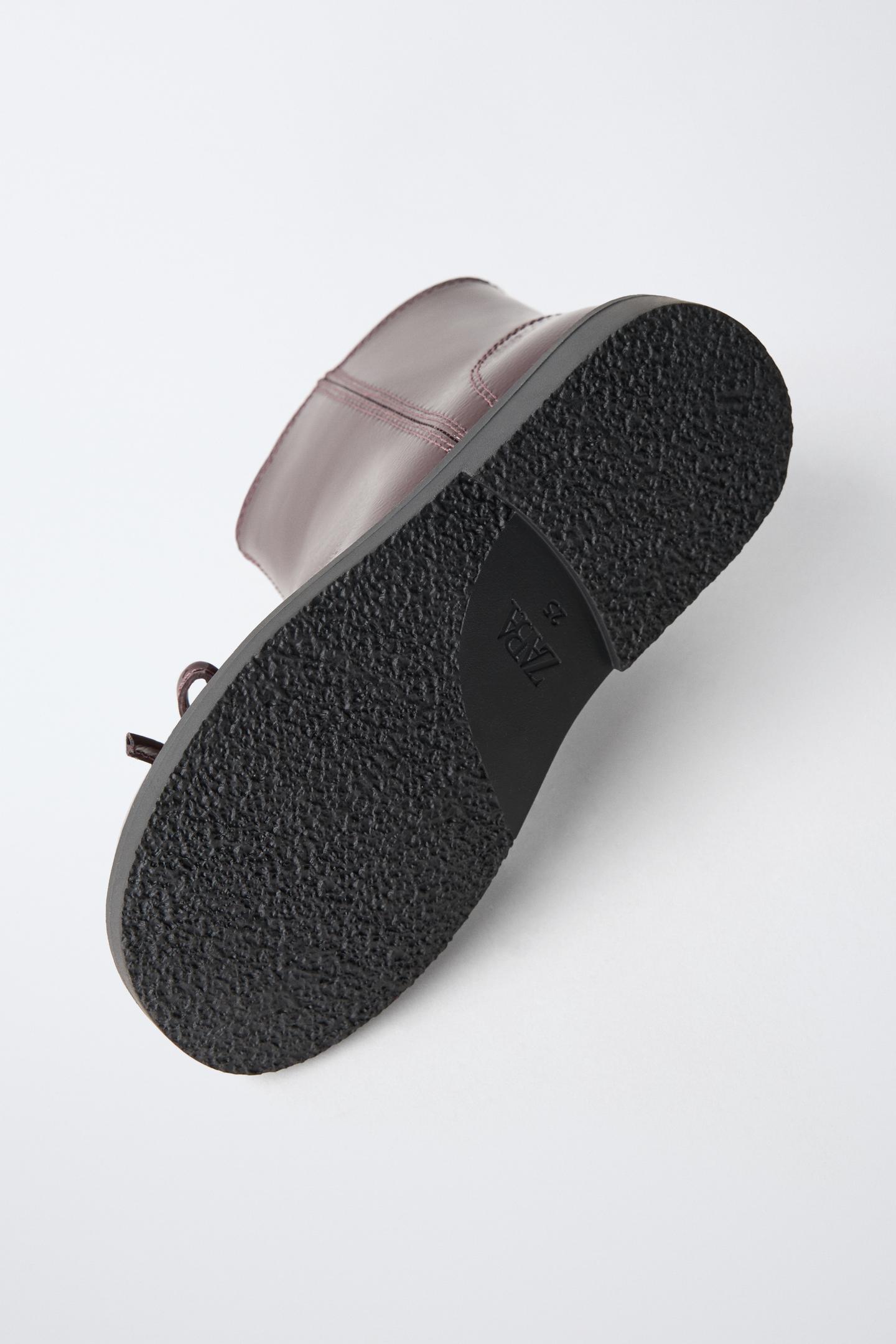 Детские ботинки Zara Patent Bow Ankle, цвет: Бордовый красный — фото 7