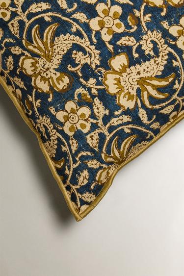 FLORAL PRINT CUSHION COVER - Blue by Zara - Image 1