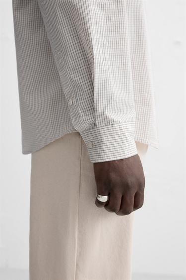 CHEMISE À CARREAUX AVEC POCHE - rouge/bleu marine de Zara - Image 5