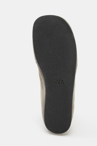 SPORTY SPLIT SUEDE FLAT SHOES - Khaki Green by Zara - Image 7
