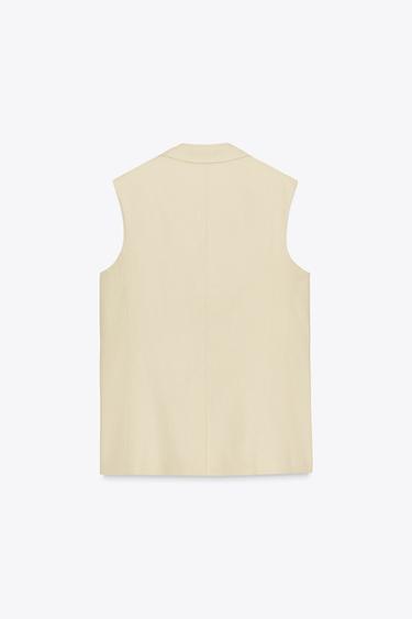 ZW COLLECTION OVERSIZE DOUBLE-BREASTED WAISTCOAT - Pastel yellow by Zara - Image 6