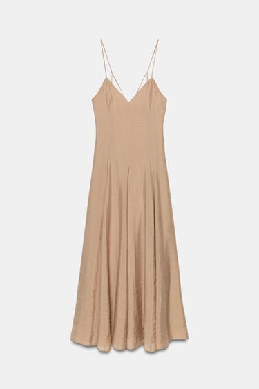 FLOWING STRAPPY MIDI DRESS - Pale pink by Zara - Image 4