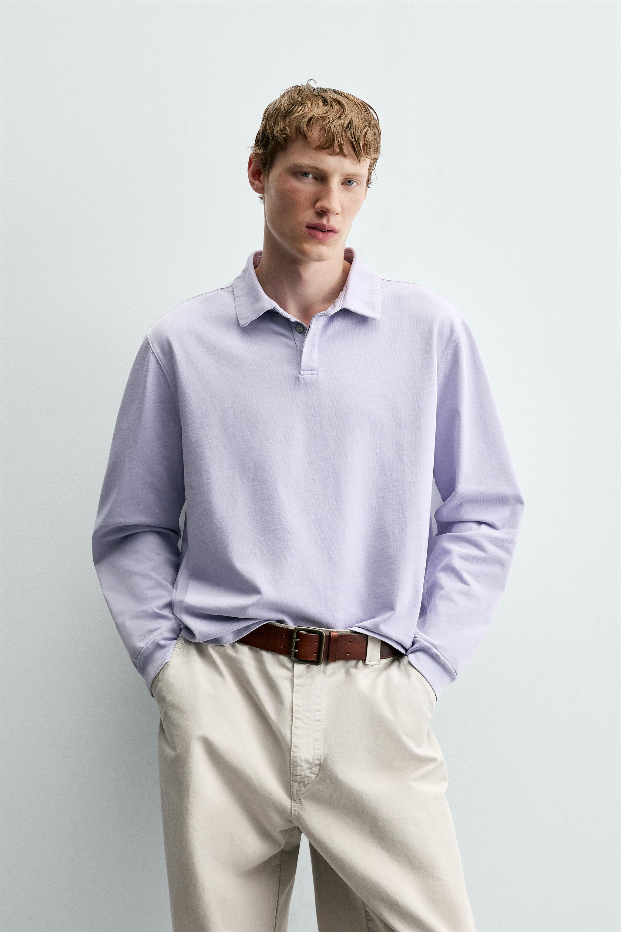 REGULAR FIT POLO SWEATSHIRT - Blue / Lavender | ZARA Turkey