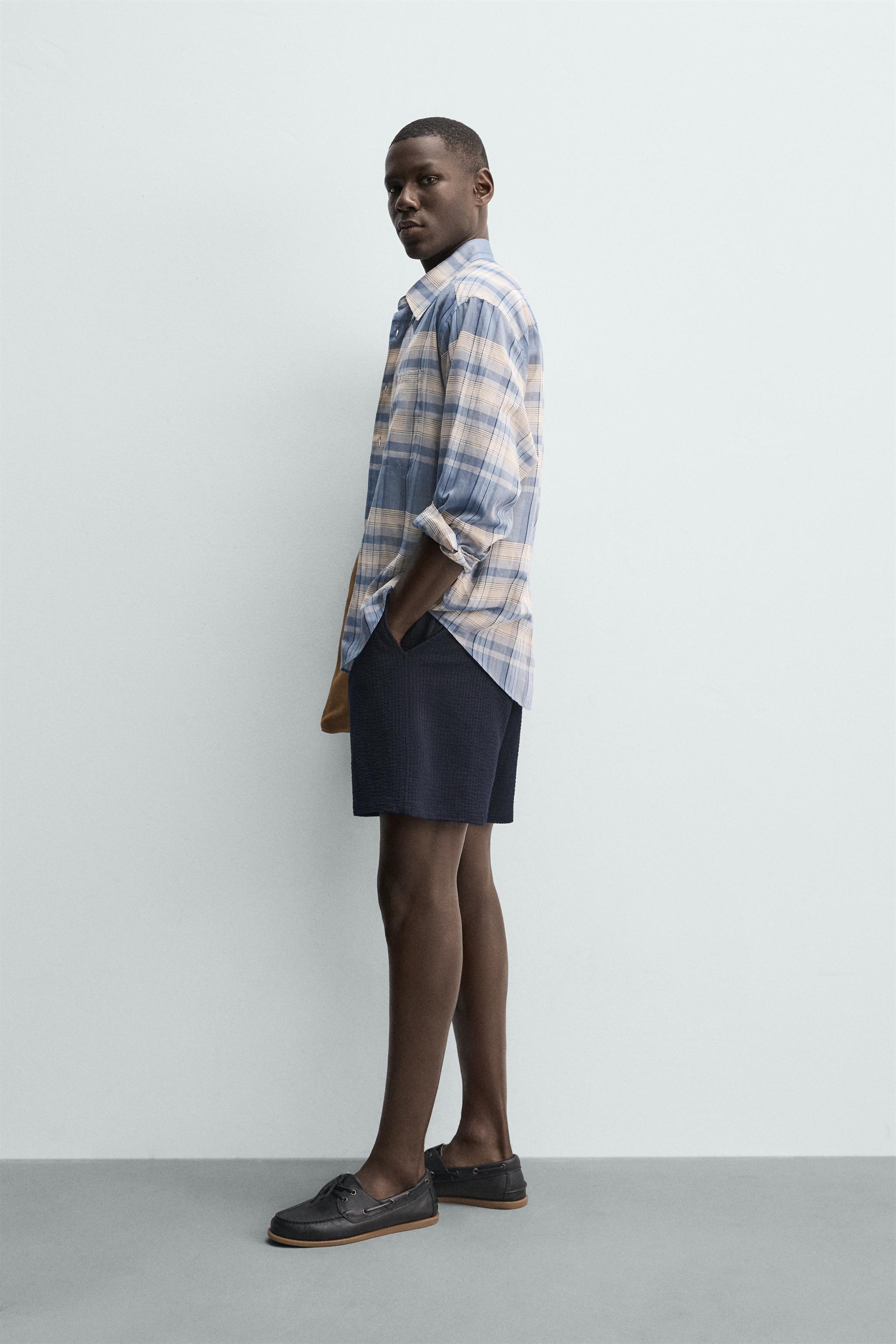 REGULAR FIT SEERSUCKER SHORTS