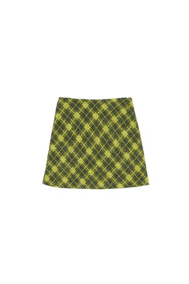 SPARKLY PLAID MINI SKIRT