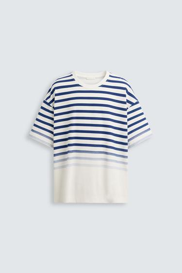 STRIPED T-SHIRT - White by Zara