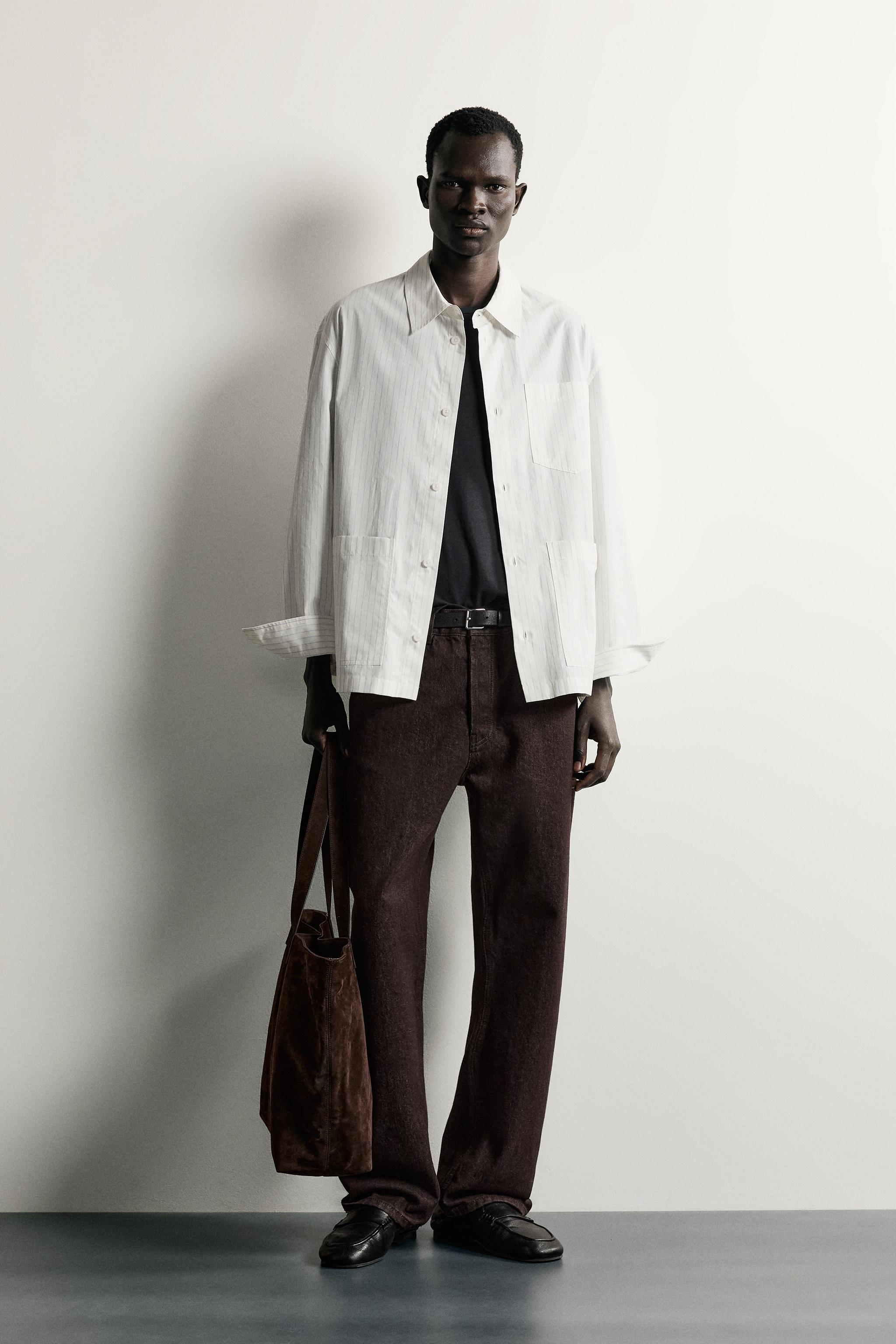 Zara ÇİZGİLİ RELAXED FIT İNCE CEKET