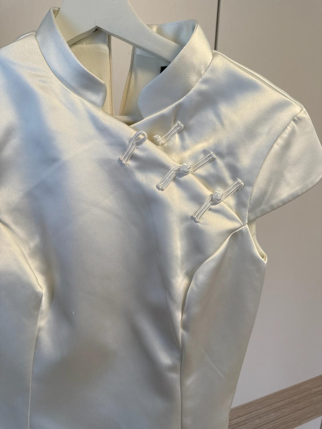 MINI SATIN DRESS WITH FIREMAN CLASPS - Image 2
