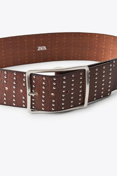 CEINTURE EN CUIR MULTI CLOUS - Marron de Zara - Image 2