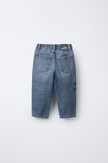 BAGGY TEXT JEANS - Mid-blue by Zara