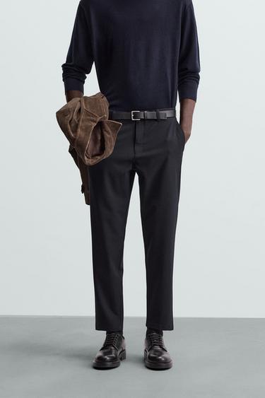 PANTALON CHINO STRUCTURÉ CONFORT - Bleu marine foncé de Zara