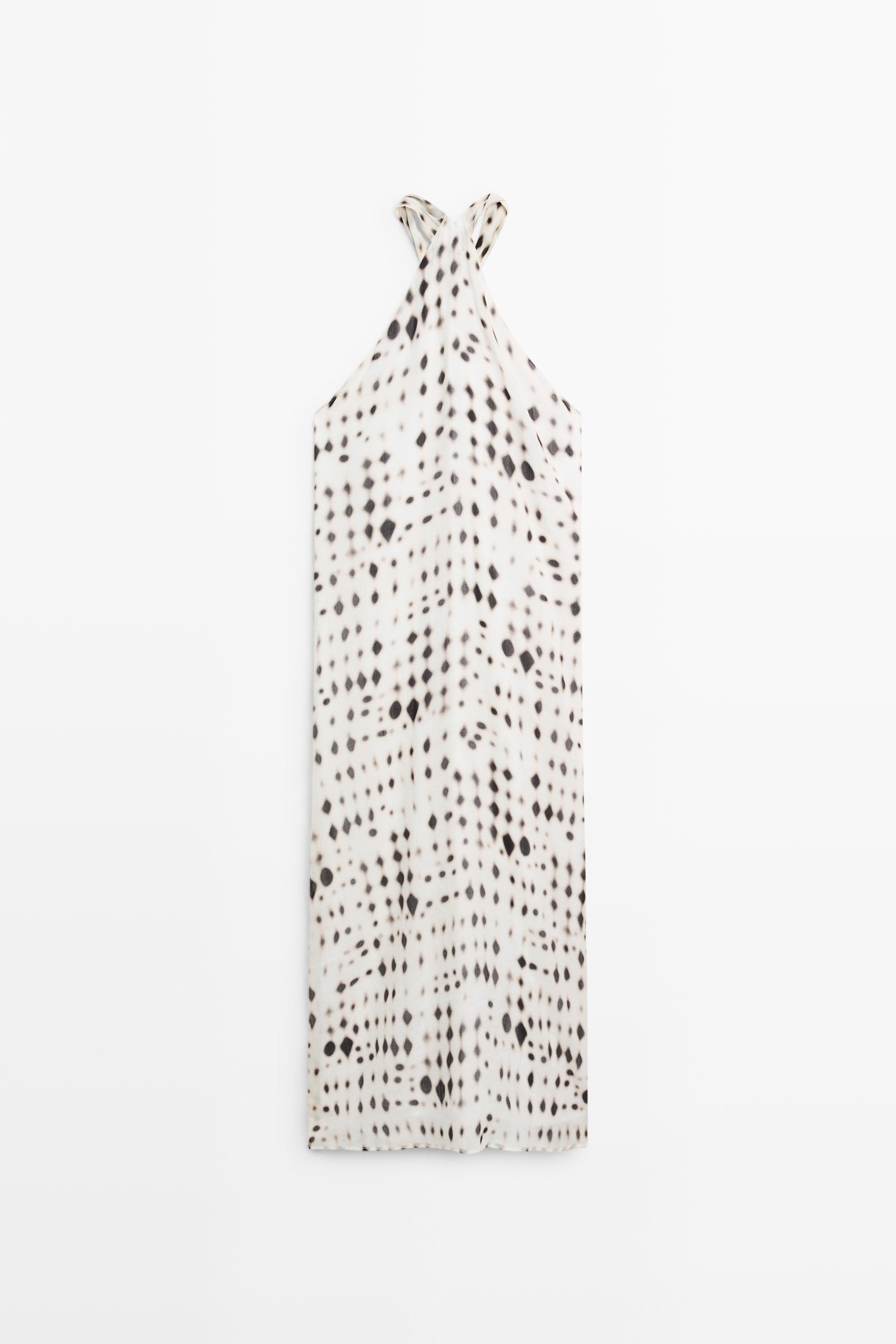 Robe à encolure américaine imprimée