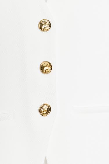 GILET SERGÉ BOUTONS - Blanc de Zara - Image 5