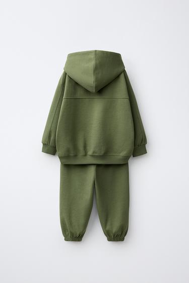 INTERLOCK SWEATSHIRT AND JOGGER SET - Mid-green by Zara