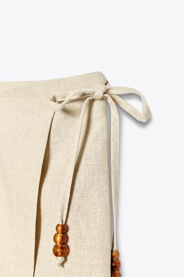 BERMUDA AVEC LIN FANTAISIE - Beige clair de Zara - Image 9