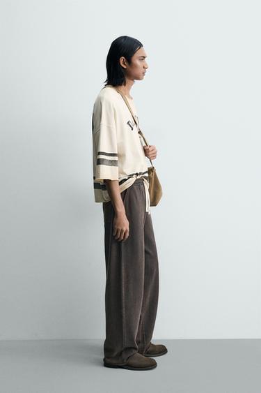 PANTALON JOGGING COUPE DROITE DÉLAVÉ - Gris anthracite de Zara - Image 3