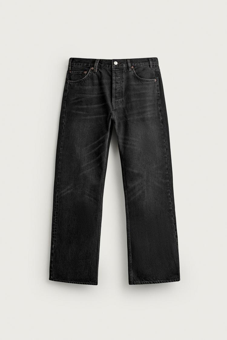 STRAIGHT FIT BOOTCUT JEANS — Black