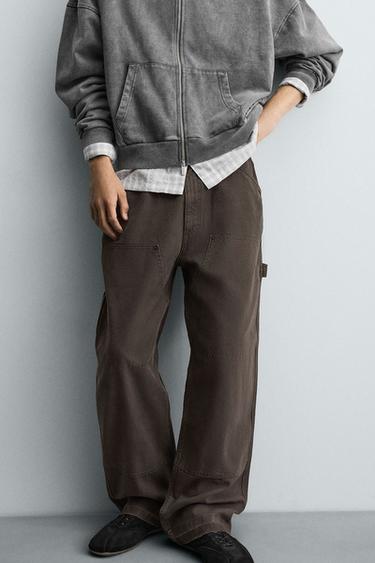 SPLATTER CARPENTER TROUSERS - Brown by Zara - Image 4