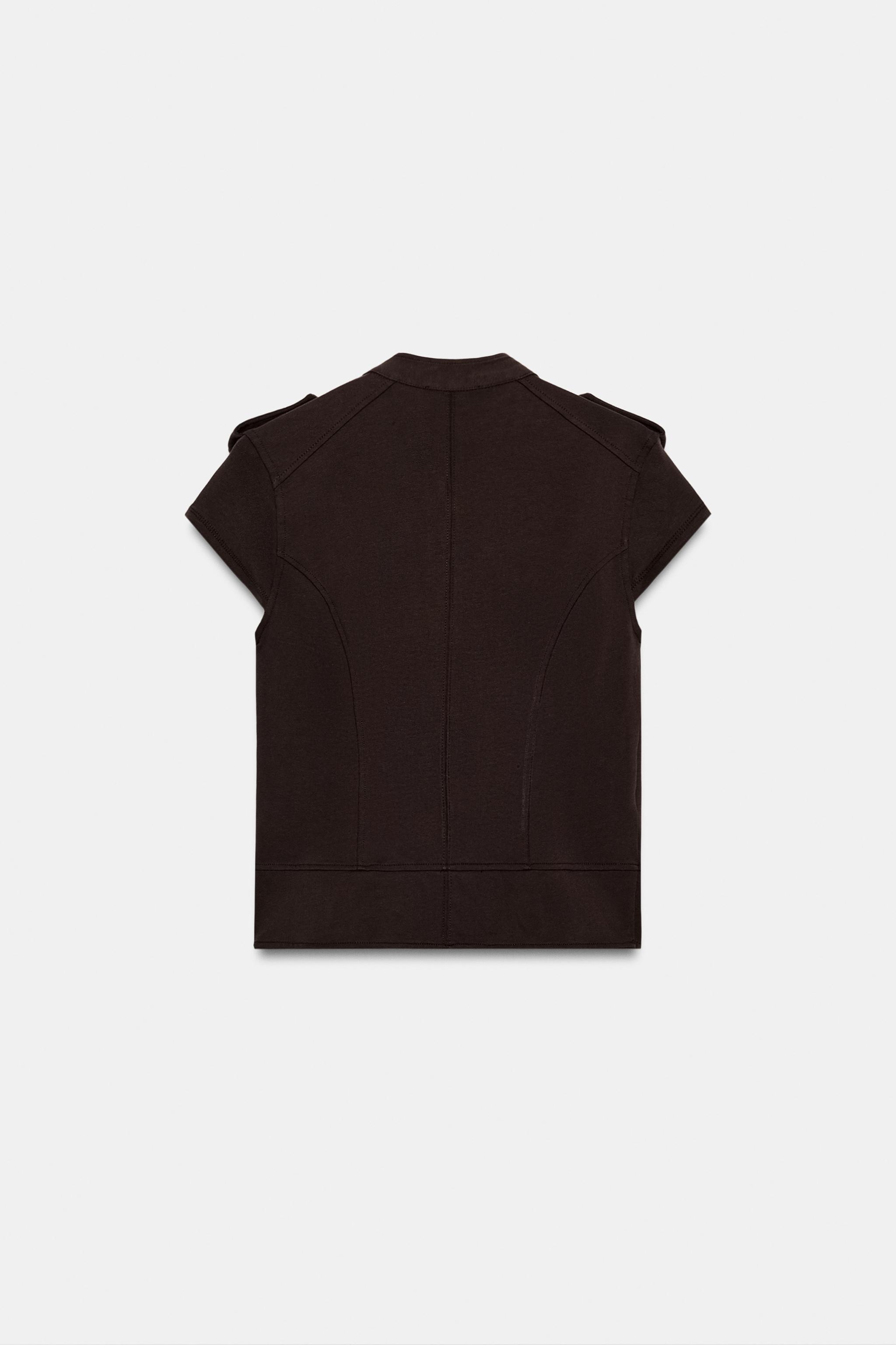 Женские топы Zara ZIP-UP BUTTON TOP — фото 5