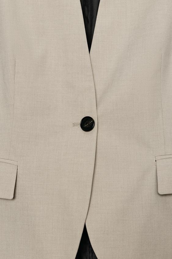TAILORED BLAZER WITH SHOULDER PADS - Sand by Zara - Image 3
