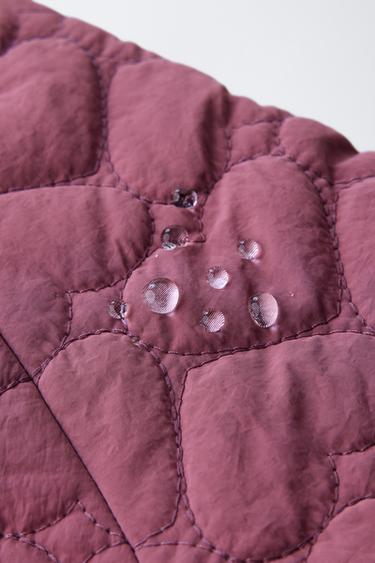 WATER-REPELLENT LABEL PADDED JACKET - Dark pink by Zara - Image 8