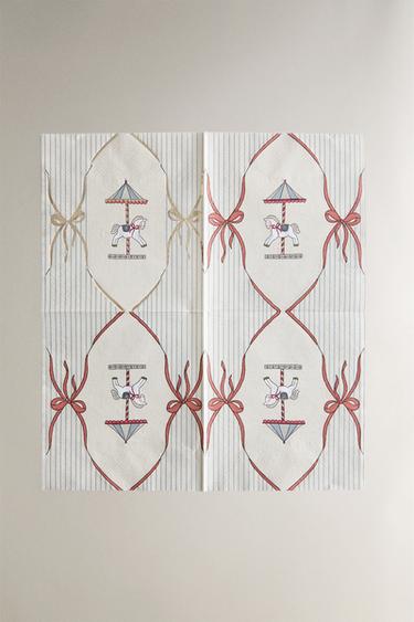 LOT DE SERVIETTES EN PAPIER POUR ENFANTS CARROUSEL NOËL (LOT DE 20) - Multicolore de Zara - Image 1