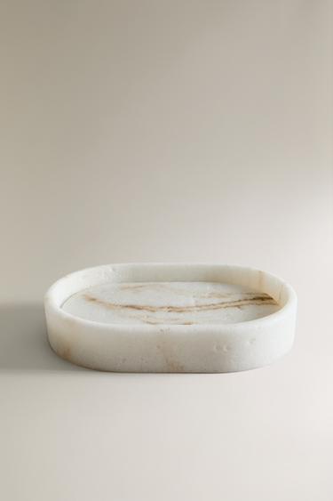 MARBLE-EFFECT BATHROOM SOAP DISH — Beige 2