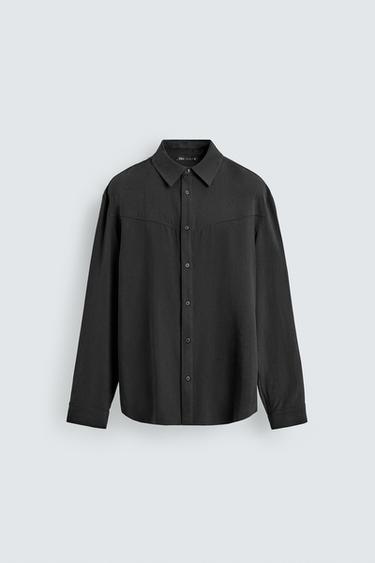 FLOWING WESTERN SHIRT - Black by Zara