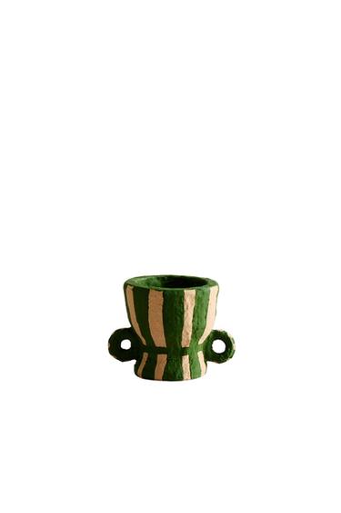 Zara PAPIER-MÂCHÉ TEALIGHT HOLDER - Green - Image 0