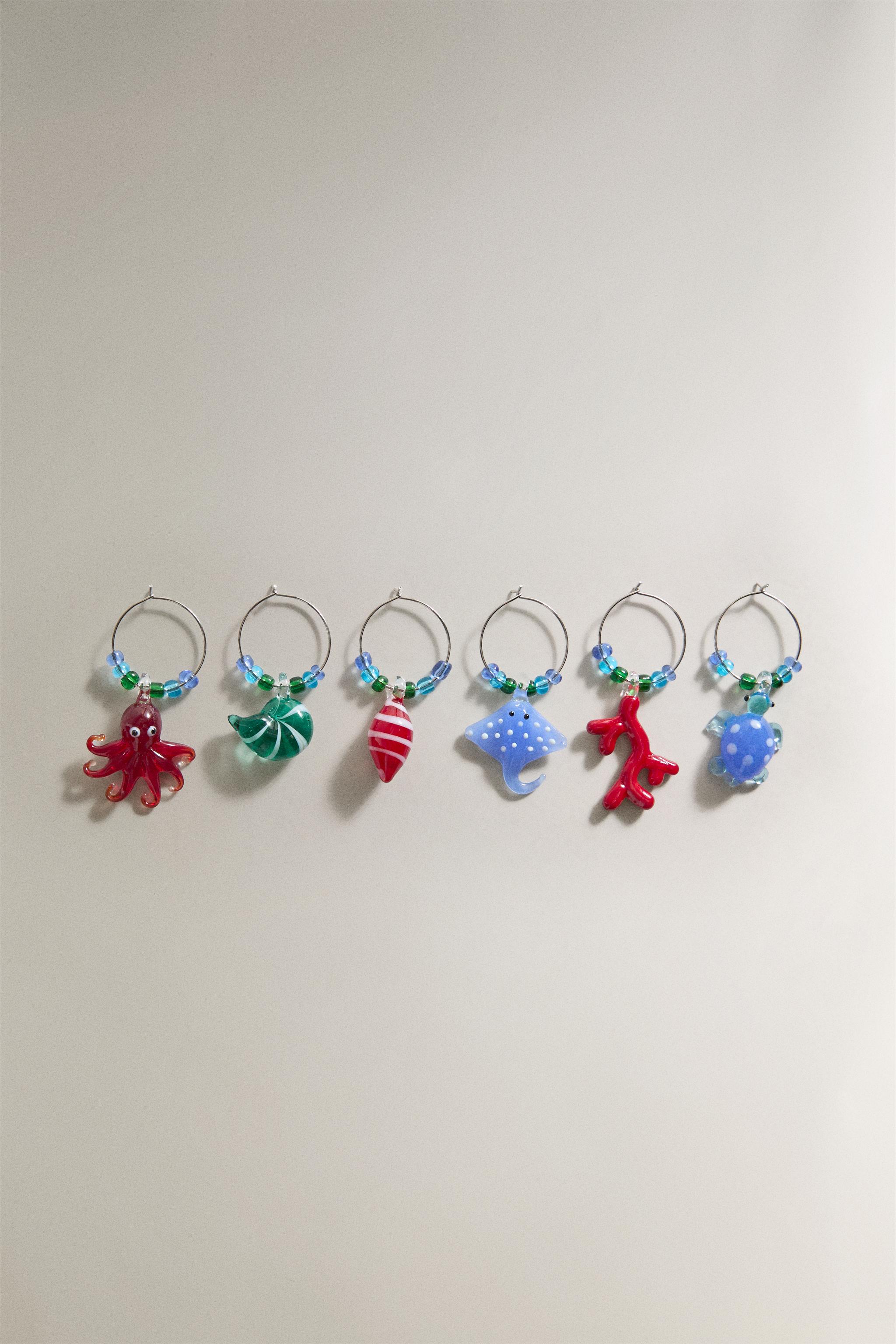 GLASS GLASS CHARMS (PACK OF 6