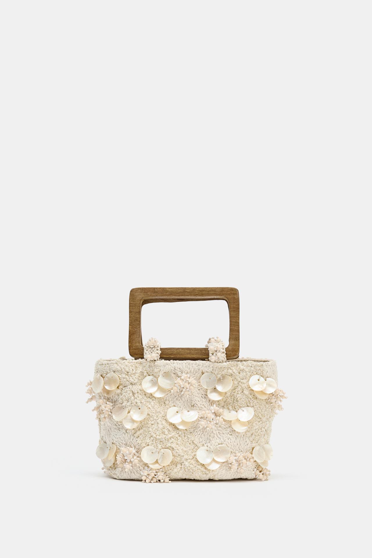 EMBROIDERED MINI HANDBAG — Ecru