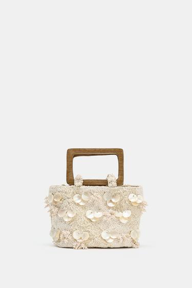 Zara PEARLESCENT EFFECT DETAIL BAG - Ecru - Image 0