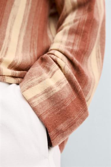 STRIPED FLOWING T-SHIRT - Red by Zara - Image 5