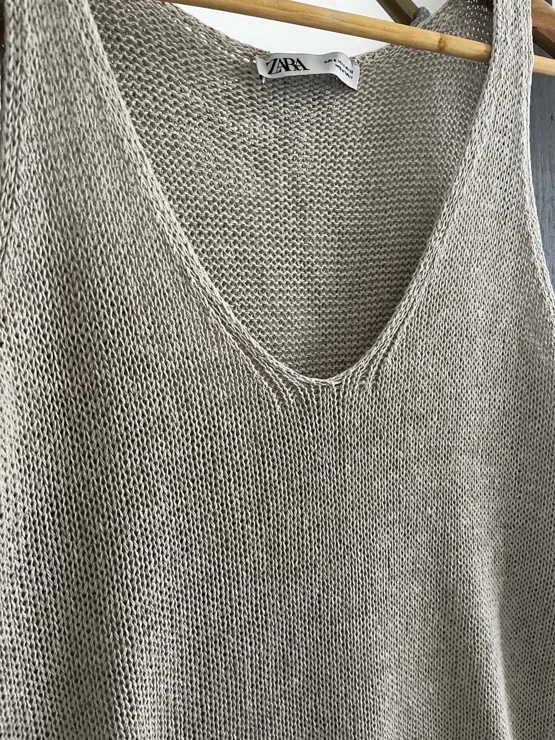 LONG KNIT LINEN BLEND TOP - Image 2