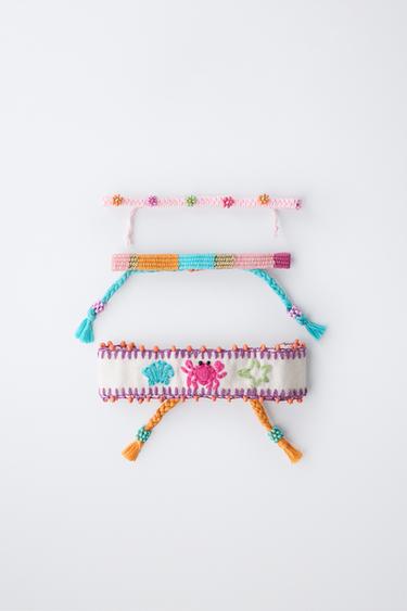 LOT DE TROIS BRACELETS BRODÉS ET FANTAISIE - Écru de Zara - Image 3
