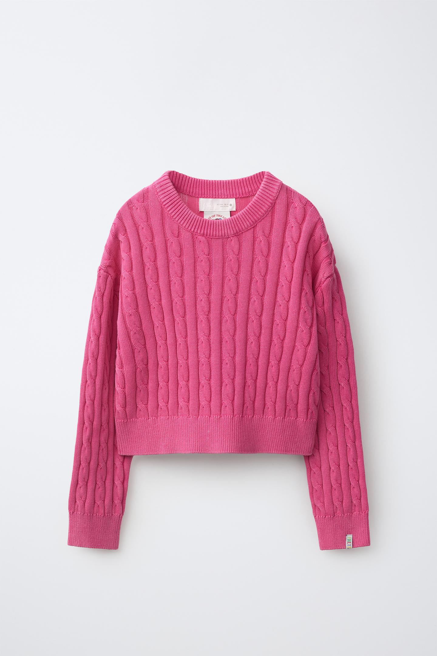 Детский топ Zara Textured Knit Tie Top, цвет: Фуксия — фото 1