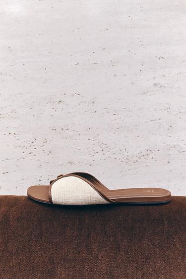 FLAT SANDALS WITH METAL DETAIL - Multicoloured by Zara