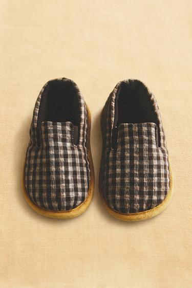 KIDS' GINGHAM SLIPPERS - Brown by Zara - Image 5