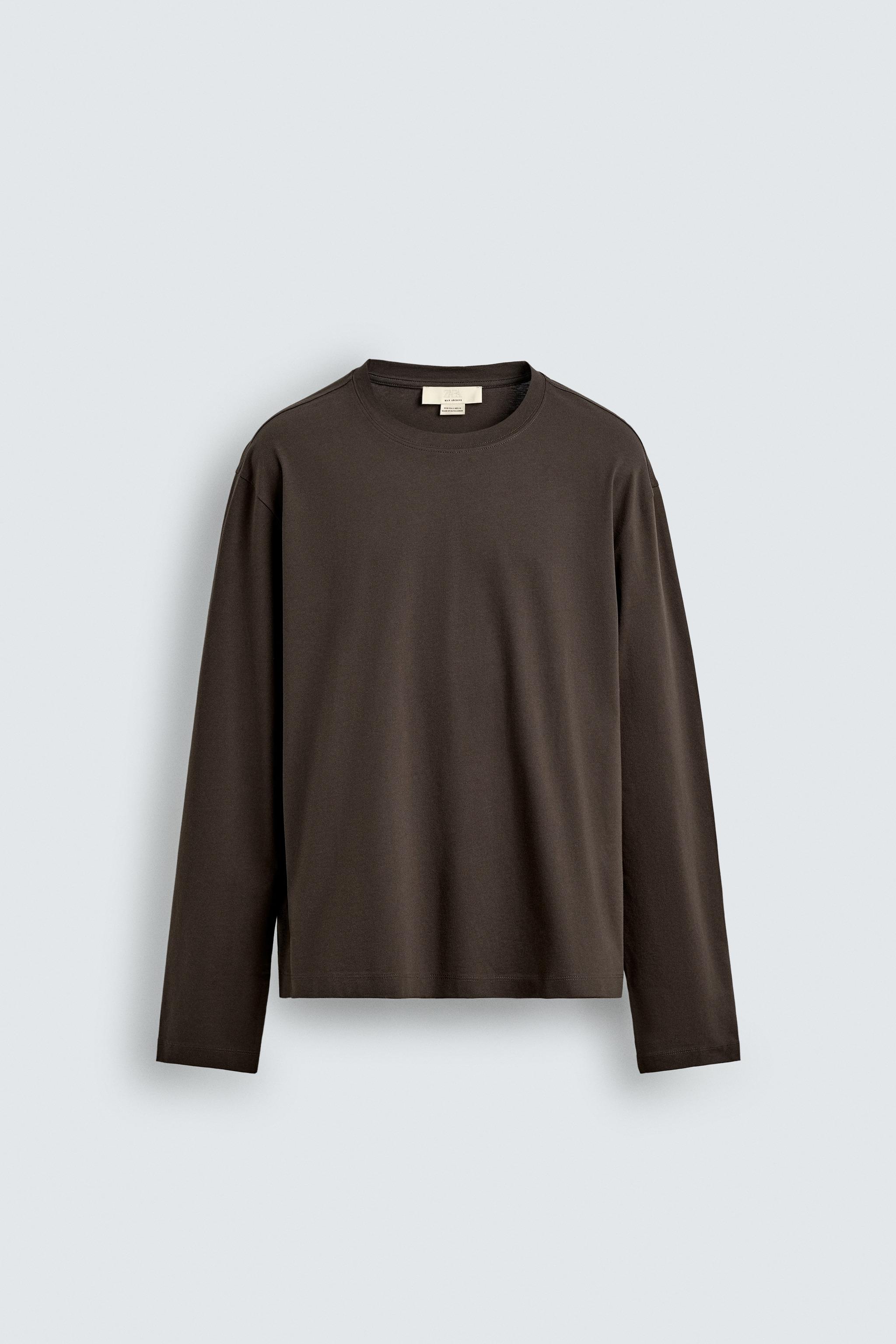 LIMITED EDITION MERCERISED LONG SLEEVE T-SHIRT - White | ZARA
