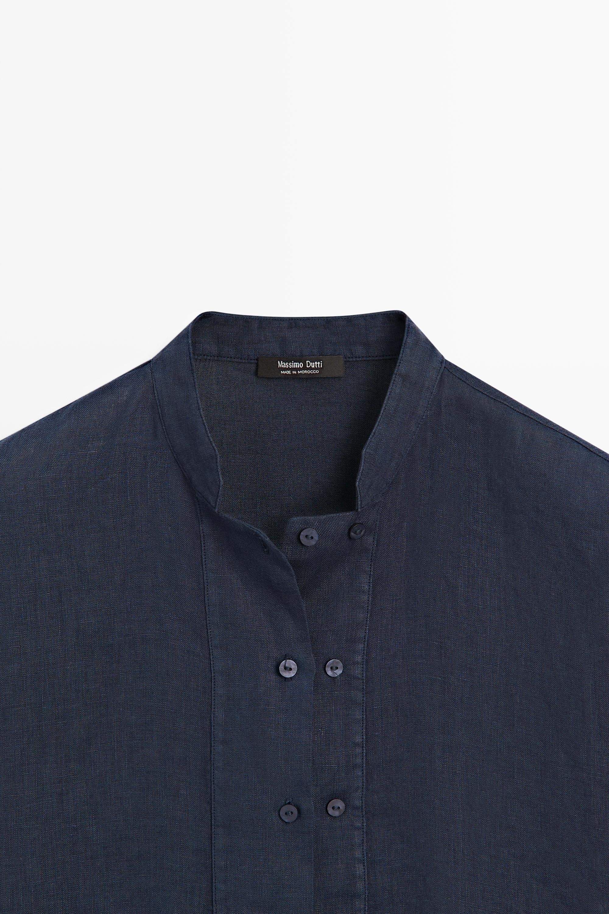 Chemise fluide à boutons 100 % lin