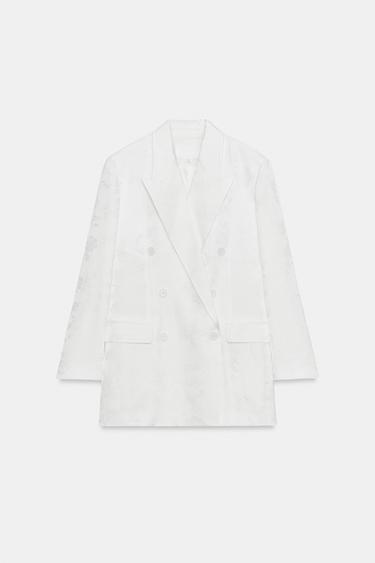 ZW COLLECTION LIMITED EDITION JACQUARD BLAZER - White by Zara