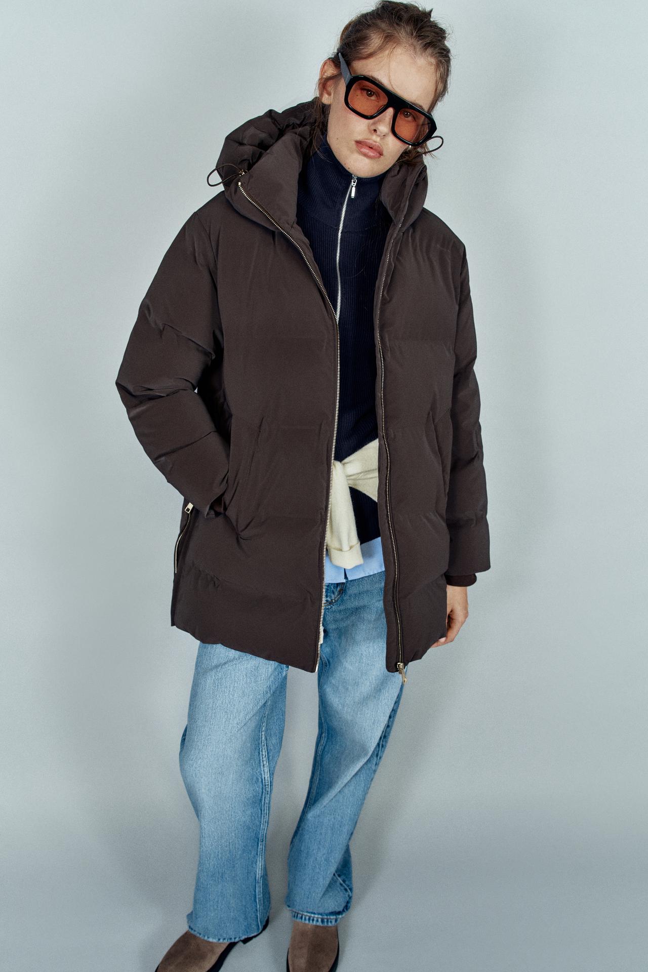 WINDPROOF RUBBERIZED HOODIE ANORAK — Brown