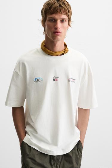 WASHED PRINT T-SHIRT - Oyster-white by Zara - Image 4