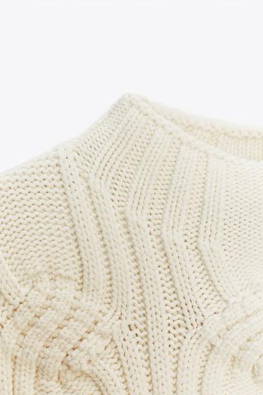 CABLE KNIT VEST TOP - Ecru by Zara - Image 2