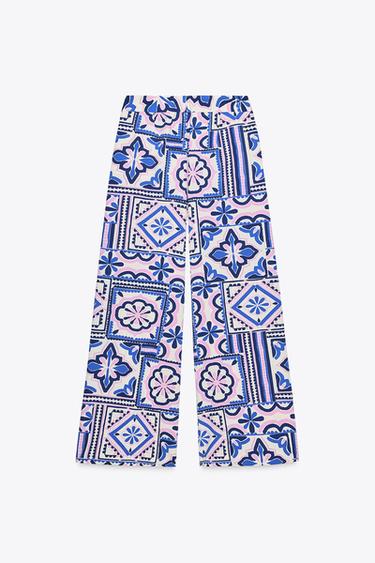 PRINTED PALAZZO TROUSERS - Multicoloured by Zara - Image 6