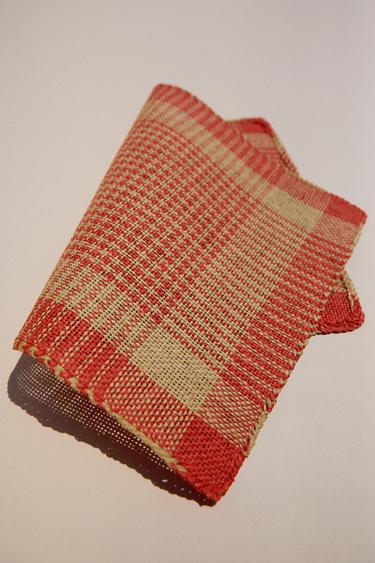 CHECKED PAPER PLACEMAT - Red / Orange by Zara