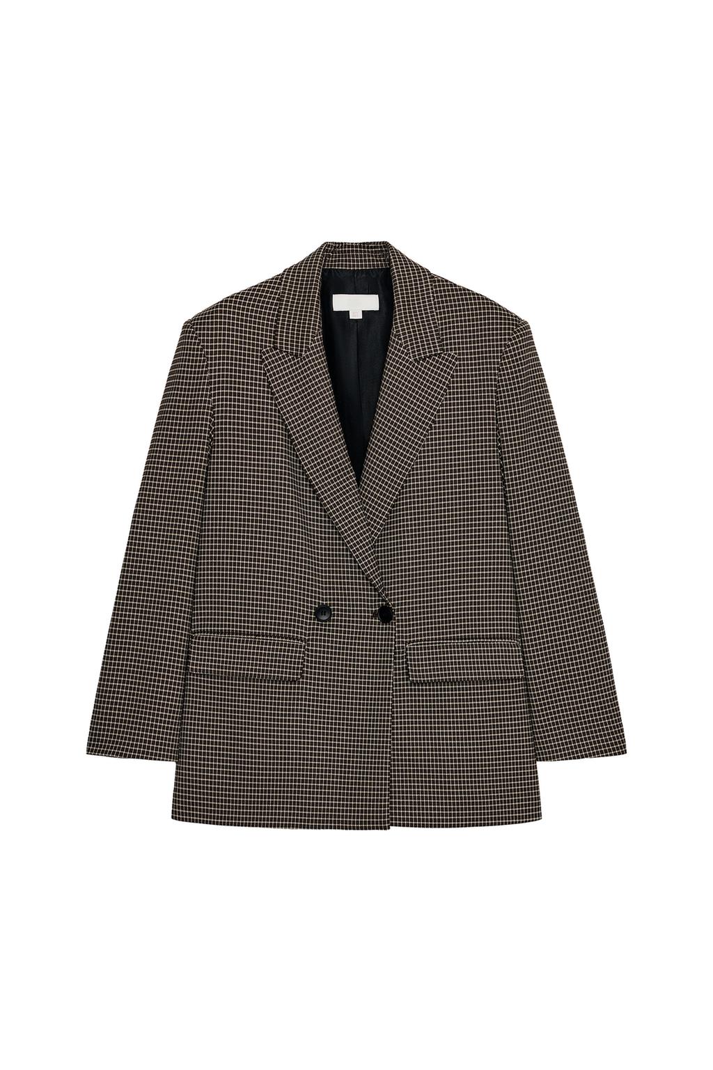 OVERSIZED PLAID DOUBLE-BREASTED BLAZER - image 3