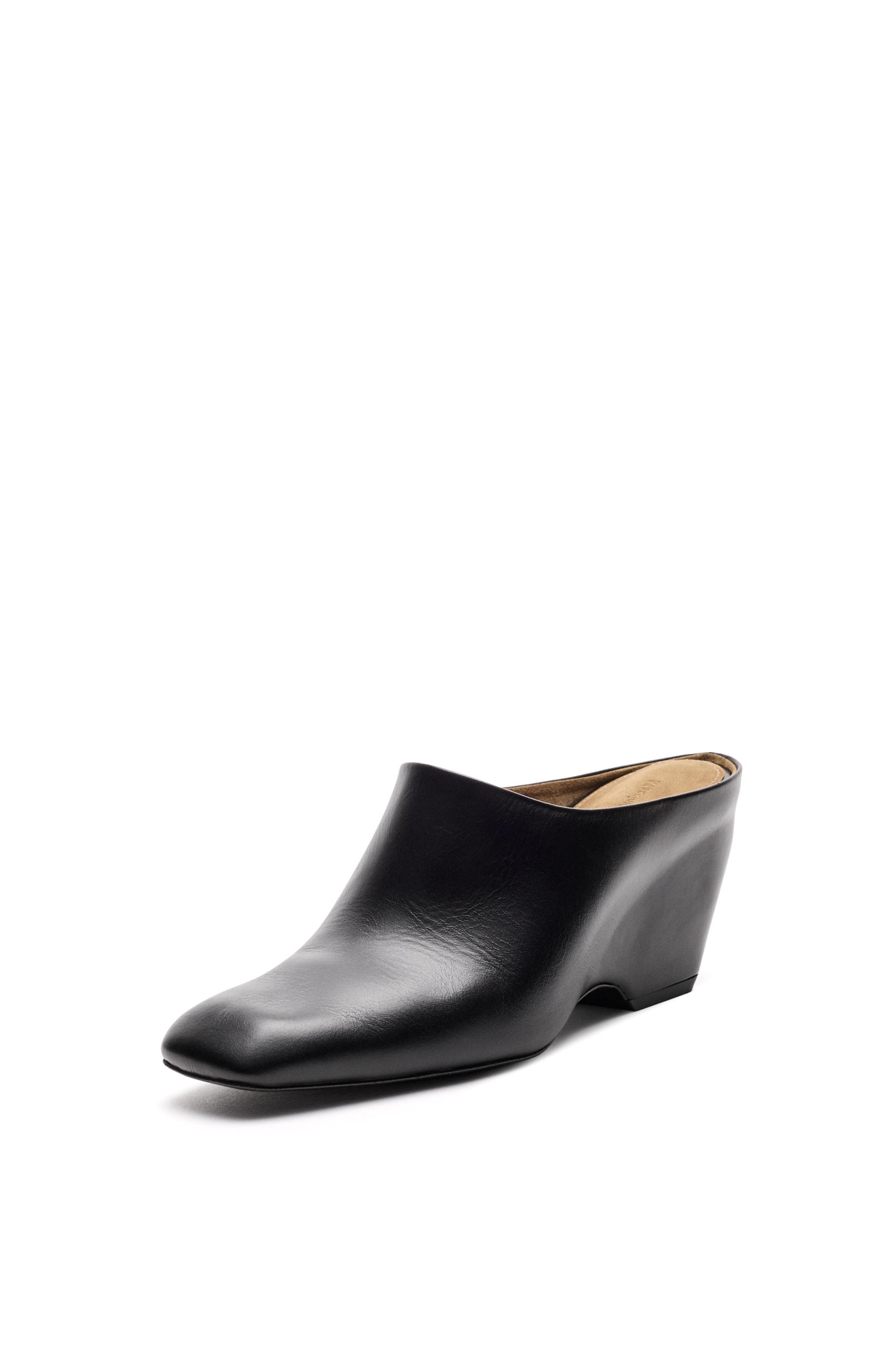 Leather wedge mule - Black | ZARA United States