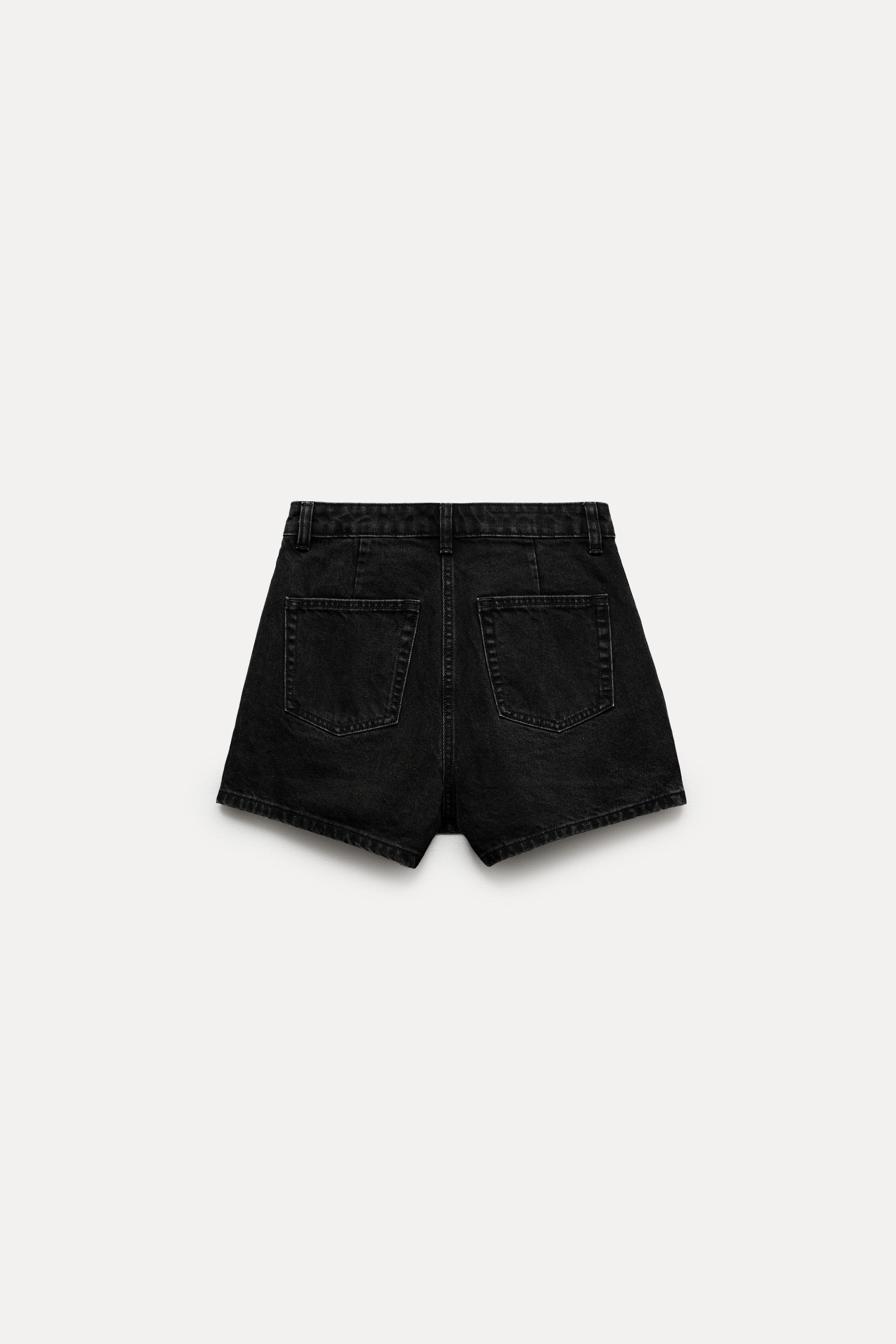 ZARA Z1975 デニム クロスオーバー スコート (ブラック) | M (9~11 号) | レディース | ザラ公式オンラインストア